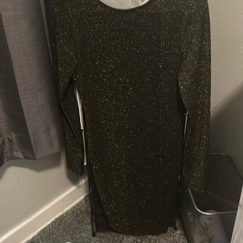 Bozzolo dress scoop back sparkling gold,  new never wore mini